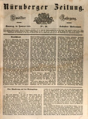 Nürnberger Zeitung (Fränkischer Kurier) Sonntag 26. Januar 1845