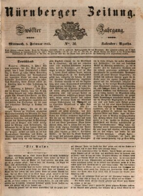 Nürnberger Zeitung (Fränkischer Kurier) Mittwoch 5. Februar 1845