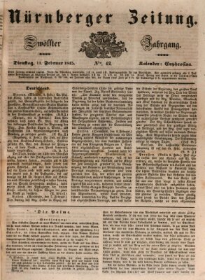 Nürnberger Zeitung (Fränkischer Kurier) Dienstag 11. Februar 1845