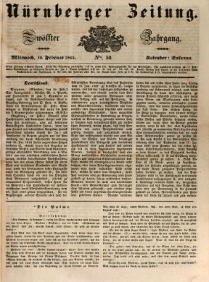 Nürnberger Zeitung (Fränkischer Kurier) Mittwoch 19. Februar 1845