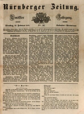 Nürnberger Zeitung (Fränkischer Kurier) Dienstag 25. Februar 1845