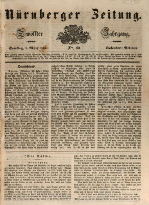 Nürnberger Zeitung (Fränkischer Kurier) Samstag 1. März 1845