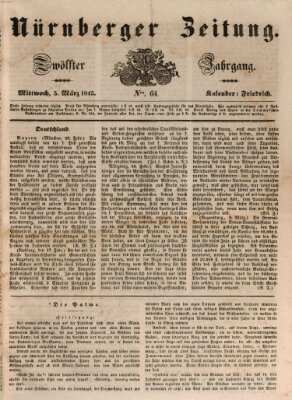 Nürnberger Zeitung (Fränkischer Kurier) Mittwoch 5. März 1845