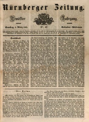 Nürnberger Zeitung (Fränkischer Kurier) Samstag 8. März 1845