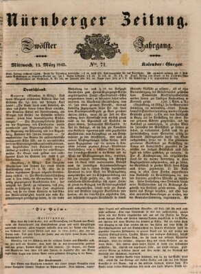 Nürnberger Zeitung (Fränkischer Kurier) Mittwoch 12. März 1845
