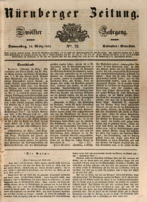 Nürnberger Zeitung (Fränkischer Kurier) Donnerstag 13. März 1845