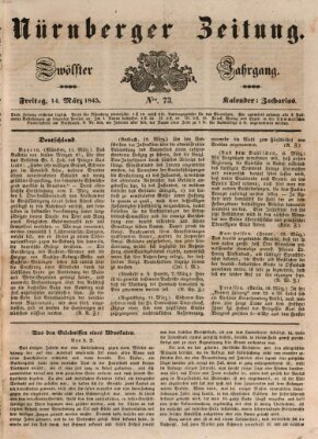 Nürnberger Zeitung (Fränkischer Kurier) Freitag 14. März 1845