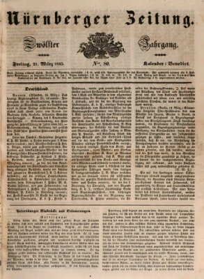 Nürnberger Zeitung (Fränkischer Kurier) Freitag 21. März 1845