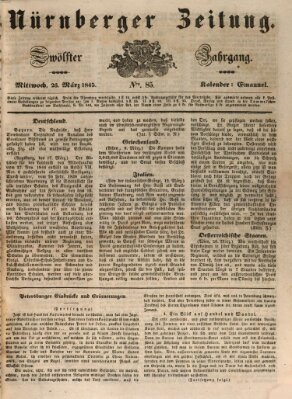 Nürnberger Zeitung (Fränkischer Kurier) Mittwoch 26. März 1845