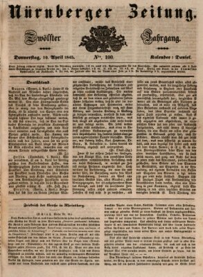 Nürnberger Zeitung (Fränkischer Kurier) Donnerstag 10. April 1845