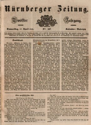 Nürnberger Zeitung (Fränkischer Kurier) Donnerstag 17. April 1845