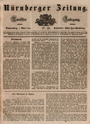 Nürnberger Zeitung (Fränkischer Kurier) Donnerstag 1. Mai 1845