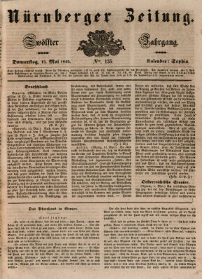 Nürnberger Zeitung (Fränkischer Kurier) Donnerstag 15. Mai 1845