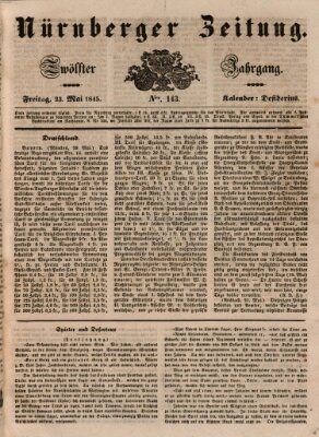 Nürnberger Zeitung (Fränkischer Kurier) Freitag 23. Mai 1845