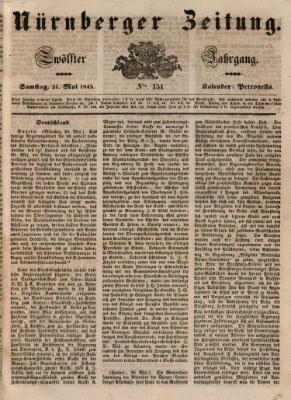 Nürnberger Zeitung (Fränkischer Kurier) Samstag 31. Mai 1845