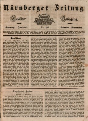 Nürnberger Zeitung (Fränkischer Kurier) Sonntag 1. Juni 1845