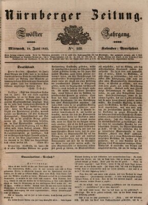 Nürnberger Zeitung (Fränkischer Kurier) Mittwoch 18. Juni 1845