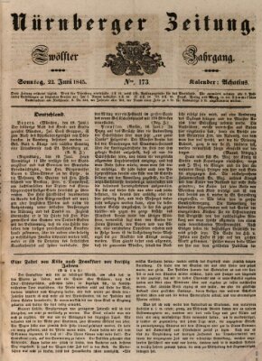 Nürnberger Zeitung (Fränkischer Kurier) Sonntag 22. Juni 1845