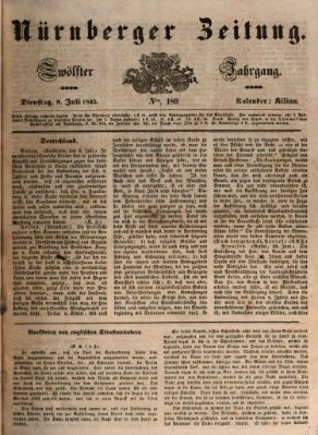 Nürnberger Zeitung (Fränkischer Kurier) Dienstag 8. Juli 1845