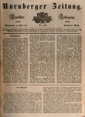 Nürnberger Zeitung (Fränkischer Kurier) Mittwoch 16. Juli 1845