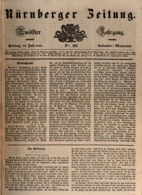 Nürnberger Zeitung (Fränkischer Kurier) Freitag 18. Juli 1845