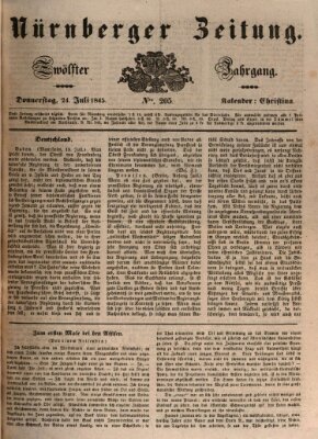 Nürnberger Zeitung (Fränkischer Kurier) Donnerstag 24. Juli 1845