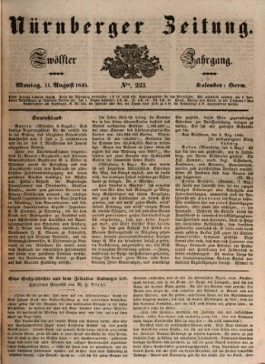 Nürnberger Zeitung (Fränkischer Kurier) Montag 11. August 1845