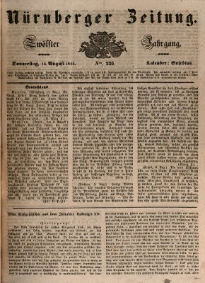 Nürnberger Zeitung (Fränkischer Kurier) Donnerstag 14. August 1845