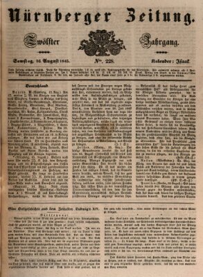 Nürnberger Zeitung (Fränkischer Kurier) Samstag 16. August 1845