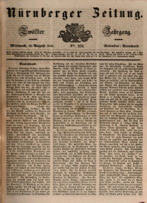 Nürnberger Zeitung (Fränkischer Kurier) Mittwoch 20. August 1845