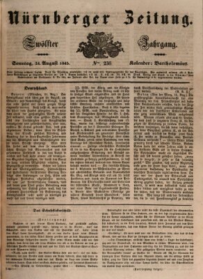 Nürnberger Zeitung (Fränkischer Kurier) Sonntag 24. August 1845