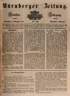 Nürnberger Zeitung (Fränkischer Kurier) Dienstag 26. August 1845