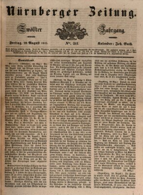 Nürnberger Zeitung (Fränkischer Kurier) Freitag 29. August 1845