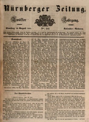 Nürnberger Zeitung (Fränkischer Kurier) Samstag 30. August 1845