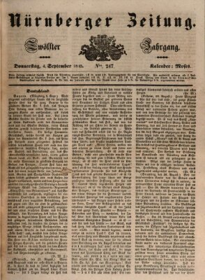 Nürnberger Zeitung (Fränkischer Kurier) Donnerstag 4. September 1845