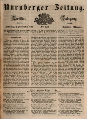 Nürnberger Zeitung (Fränkischer Kurier) Samstag 6. September 1845