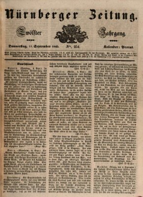 Nürnberger Zeitung (Fränkischer Kurier) Donnerstag 11. September 1845