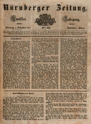 Nürnberger Zeitung (Fränkischer Kurier) Montag 6. Oktober 1845