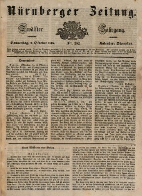 Nürnberger Zeitung (Fränkischer Kurier) Donnerstag 9. Oktober 1845