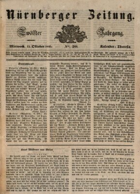 Nürnberger Zeitung (Fränkischer Kurier) Mittwoch 15. Oktober 1845