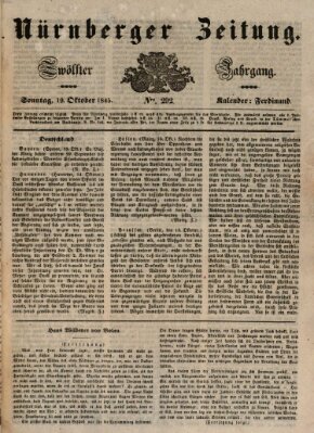 Nürnberger Zeitung (Fränkischer Kurier) Sonntag 19. Oktober 1845