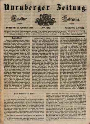 Nürnberger Zeitung (Fränkischer Kurier) Mittwoch 22. Oktober 1845