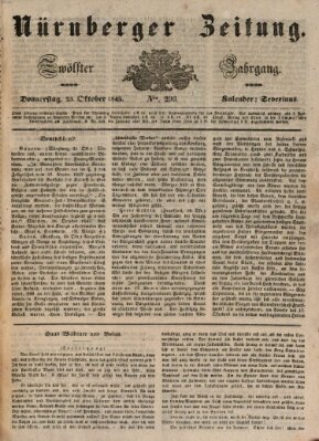 Nürnberger Zeitung (Fränkischer Kurier) Donnerstag 23. Oktober 1845