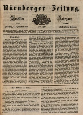 Nürnberger Zeitung (Fränkischer Kurier) Freitag 24. Oktober 1845