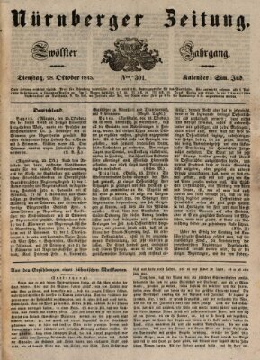 Nürnberger Zeitung (Fränkischer Kurier) Dienstag 28. Oktober 1845