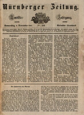 Nürnberger Zeitung (Fränkischer Kurier) Donnerstag 6. November 1845