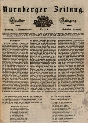 Nürnberger Zeitung (Fränkischer Kurier) Samstag 15. November 1845