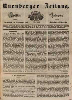 Nürnberger Zeitung (Fränkischer Kurier) Mittwoch 19. November 1845