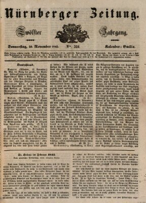 Nürnberger Zeitung (Fränkischer Kurier) Donnerstag 20. November 1845