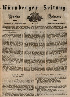 Nürnberger Zeitung (Fränkischer Kurier) Montag 24. November 1845